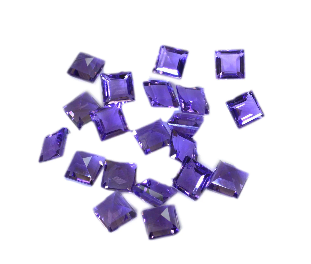 Amethyst 10PC Tiny 3x3 MM Square Faceted Purple Fiery Semi Precious Gems - Image 3