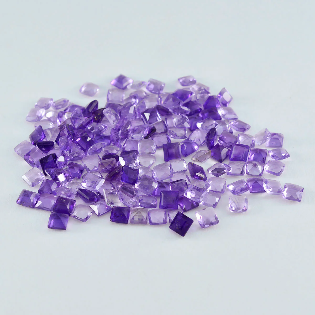 Amethyst 10PC Tiny 4x4 MM Square Faceted Purple Brilliant Semi Precious Loose Gems - Image 3