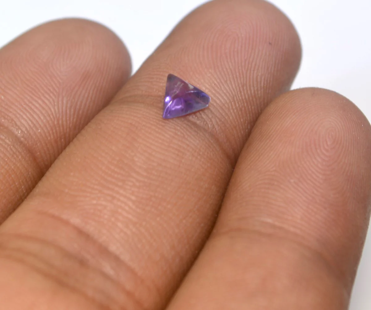 Amethyst 10PC Tiny 4x4 MM Triangle Cabochon Purple Natural semi Precious Loose Gemstone - Image 3