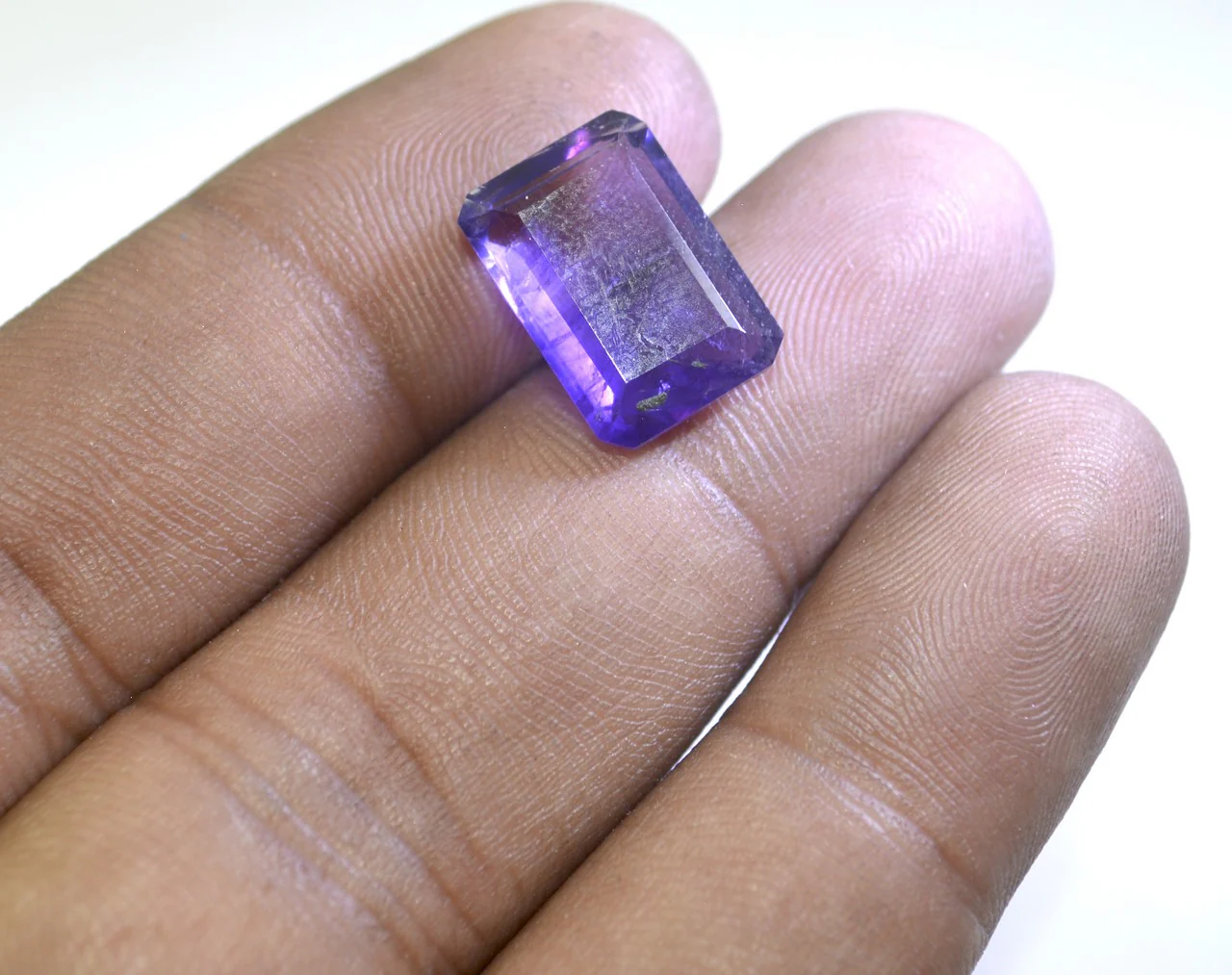 Amethyst 1PC Chunky 12x16 MM Emerald Faceted Purple Splendid Semi Precious Gems - Image 4