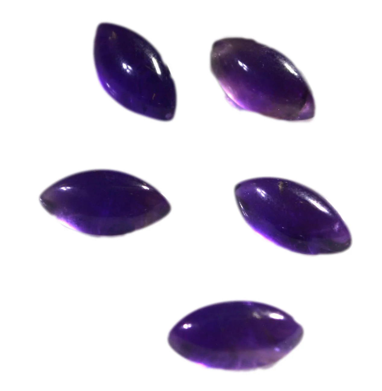 Amethyst 1PC Small 5x10 MM Marquise Cabochon Purple Fine semi Precious Gems - Image 3