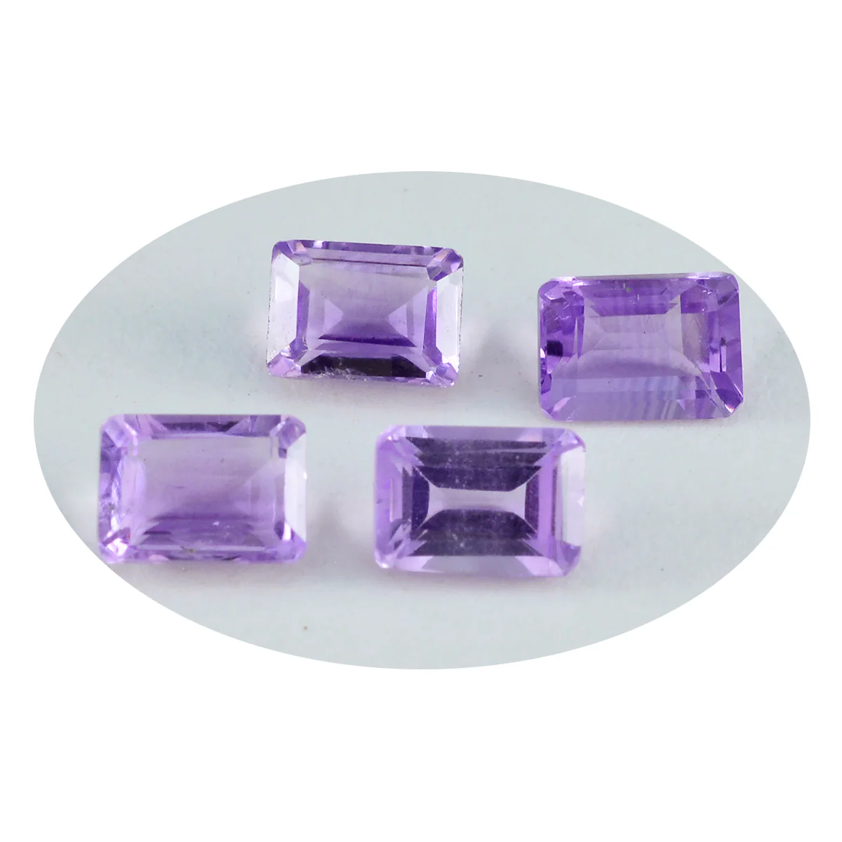 Amethyst 1PC Small 7x9 MM Emerald Faceted Purple Genuine Semi Precious Loose Gems - Image 2