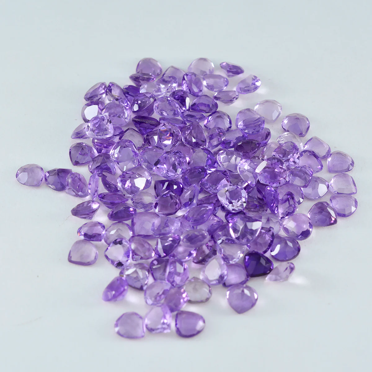 Amethyst 1PC Small 8x8 MM Heart Faceted Purple Luster Semi Precious Loose Gems - Image 3