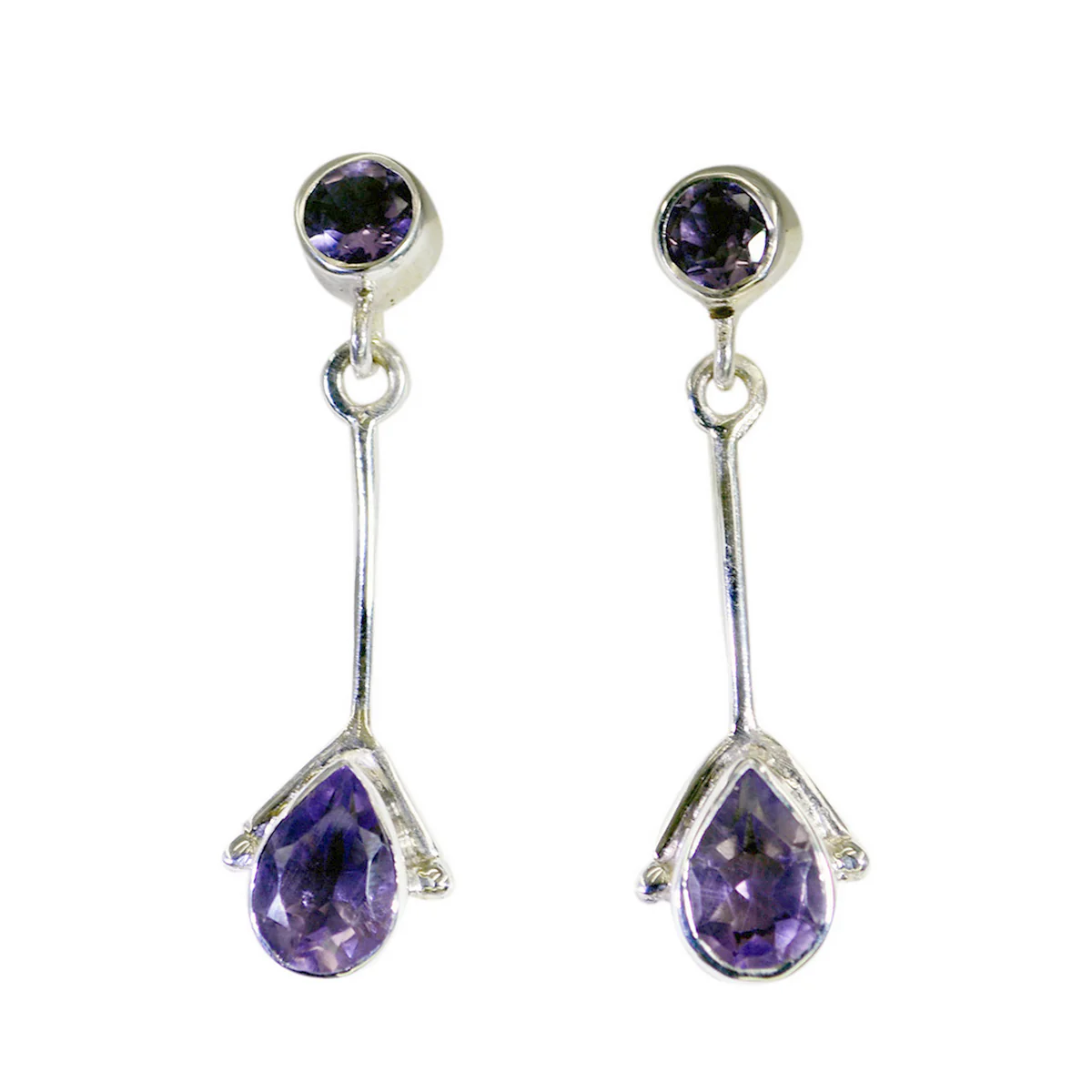 Amethyst African Patricia multiple Stud Purple 925 Sterling Silver Earring
