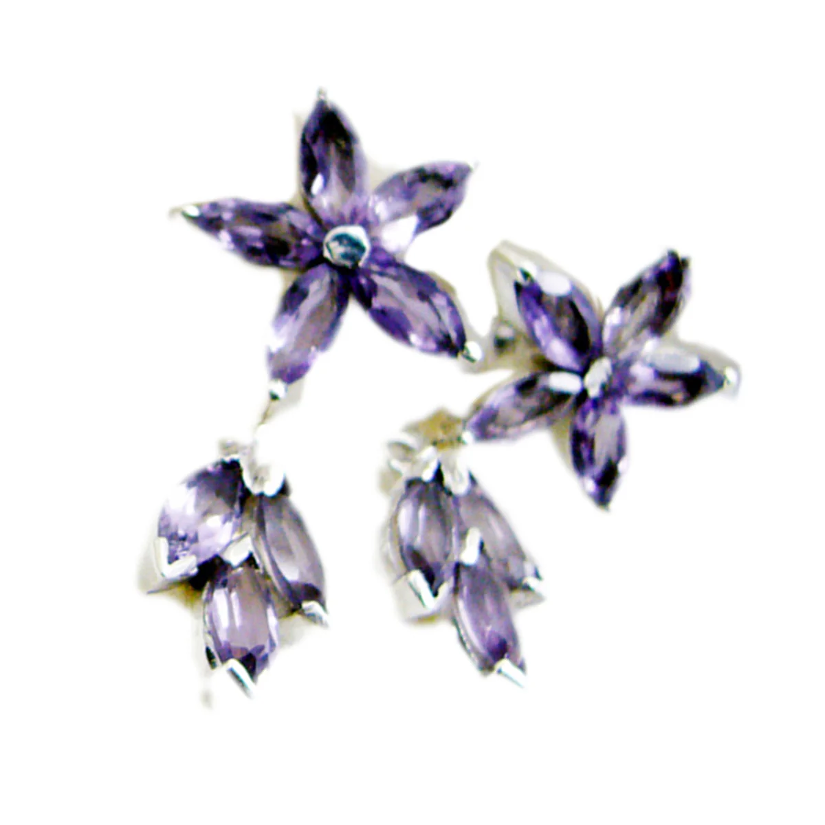 Amethyst American Agustina multiple Stud Purple Sterling Silver Earring - Image 2