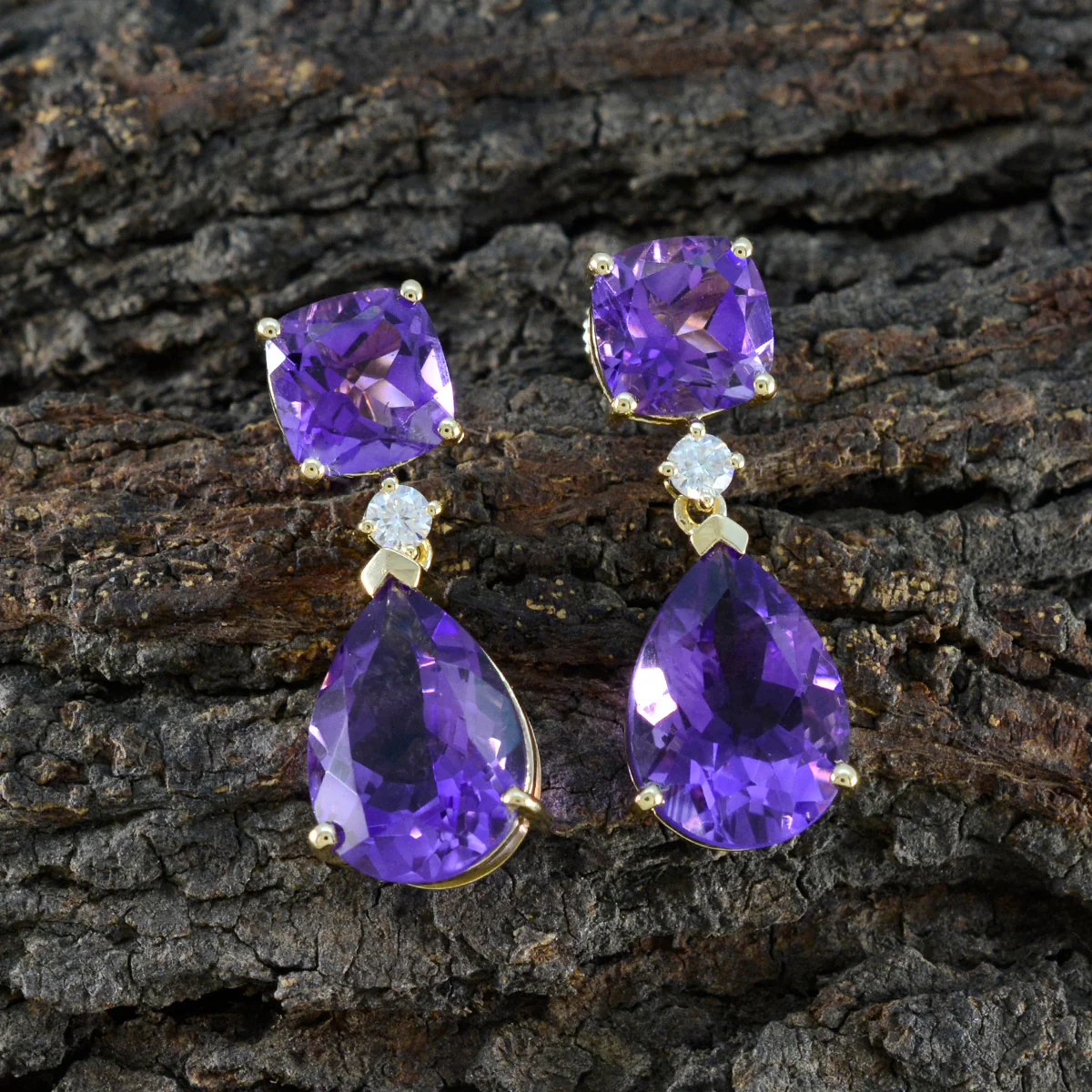 Amethyst American Riley multiple Dangle Purple 925 Silver Earring - Image 4