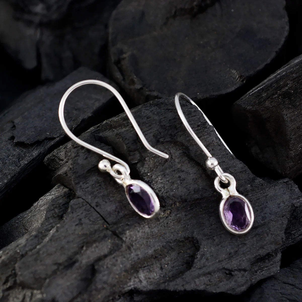 Amethyst Australian Micaela multiple Dangle Purple 925 Silver Earring - Image 3