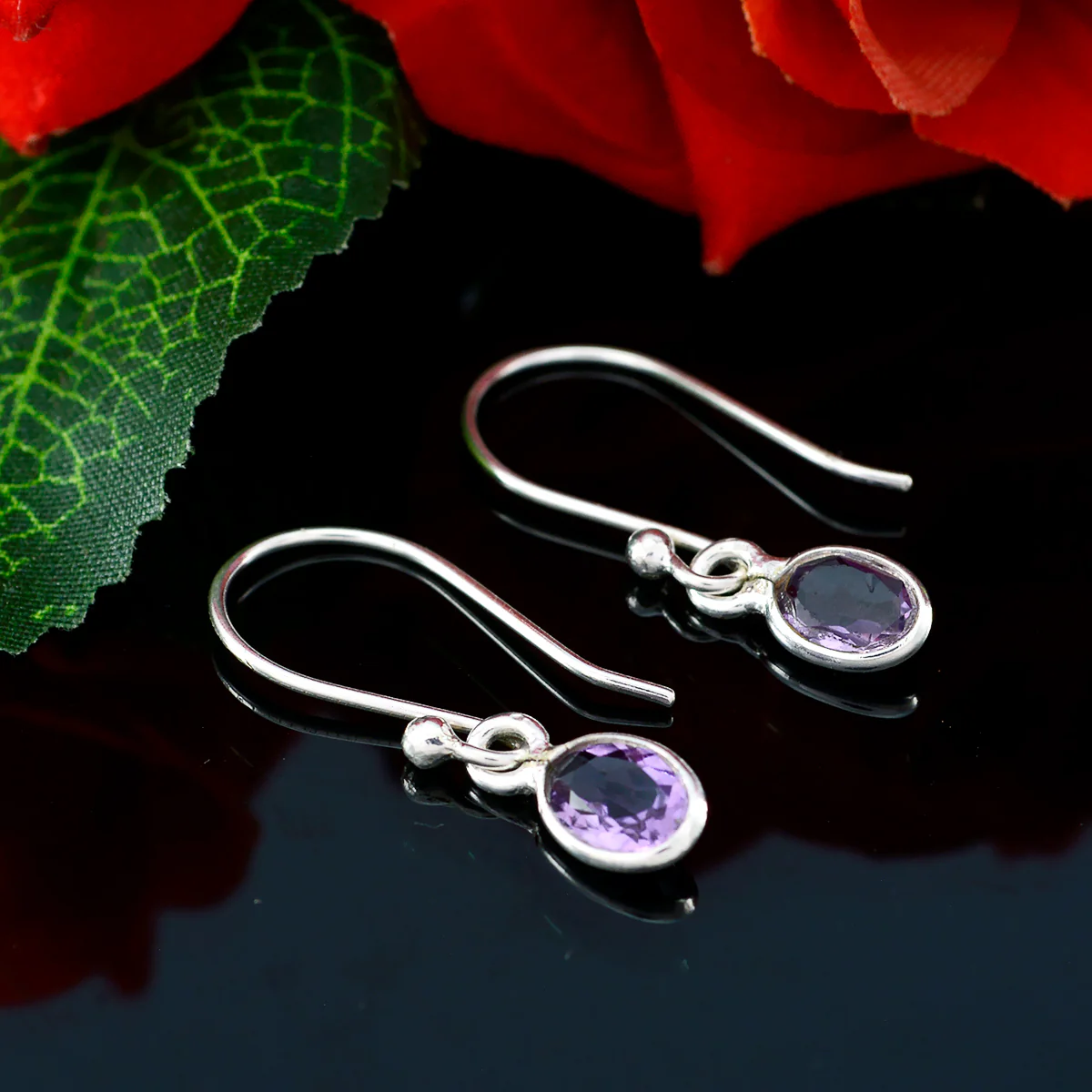 Amethyst Australian Micaela multiple Dangle Purple 925 Silver Earring - Image 4