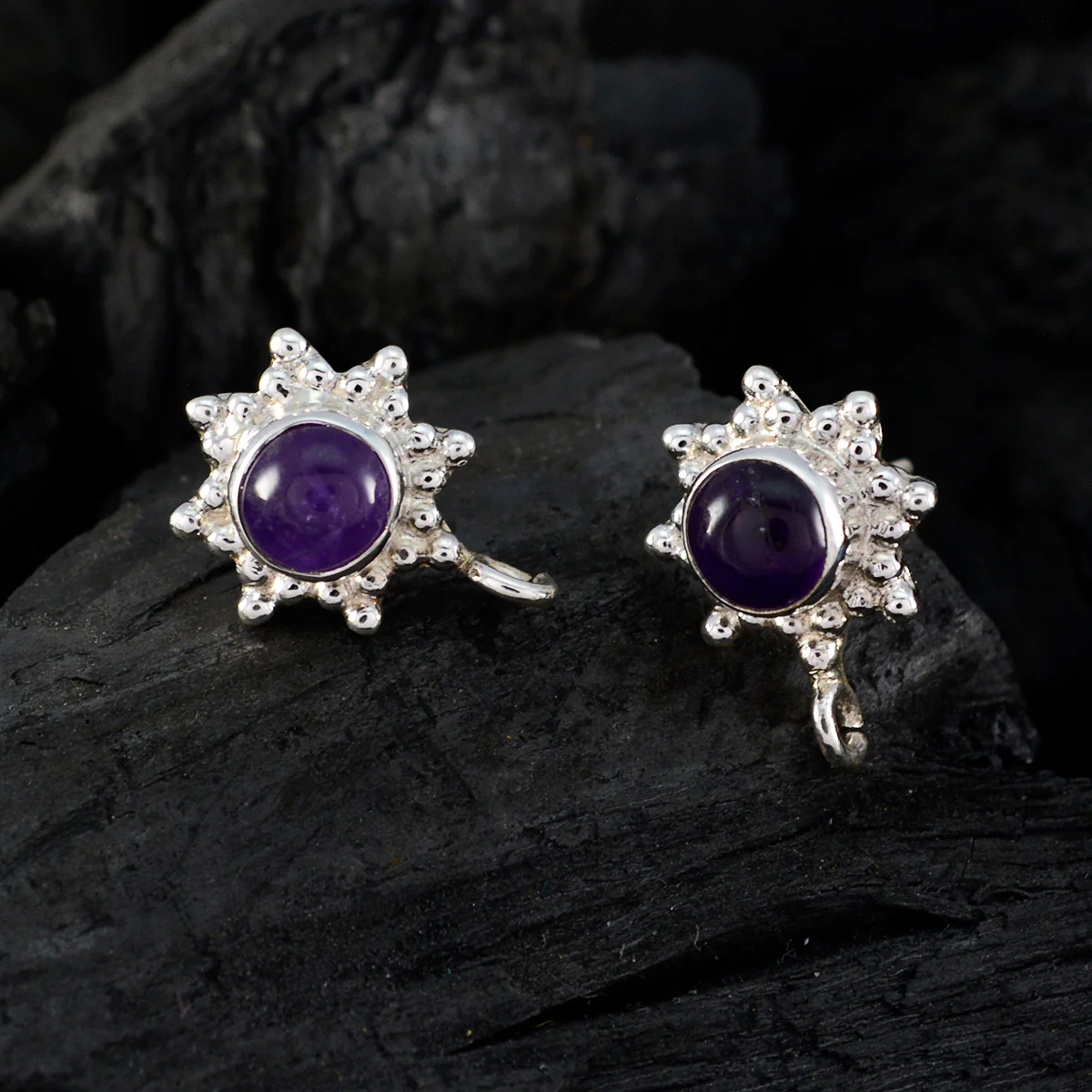 Amethyst Australian Seo-yeon Solitaire Stud Purple 925 Silver Earring - Image 2