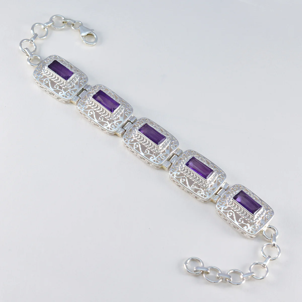Amethyst BST starts Eye-catching Purple 925 Silver Tennis Bracelet - Image 3