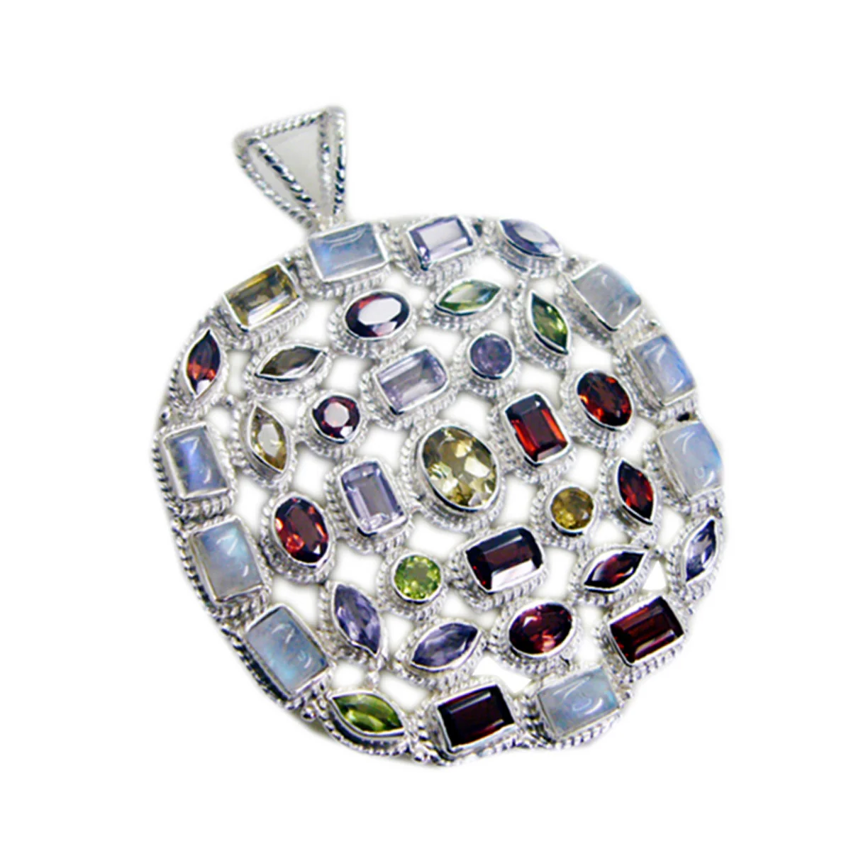 Amethyst Chunky Egyptian Silver multiple Zoey Artisan Purple Pendant Jewelry