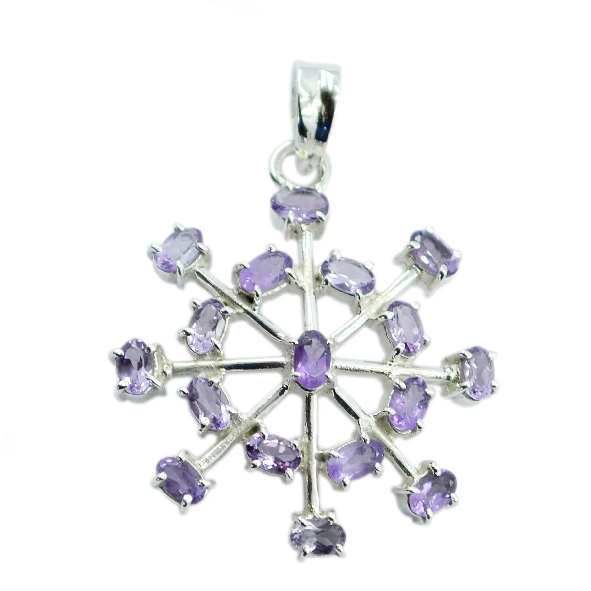 Amethyst Classic Turkish Sterling Silver multiple Carolina Cocktail Purple Pendant Jewellery - Image 2