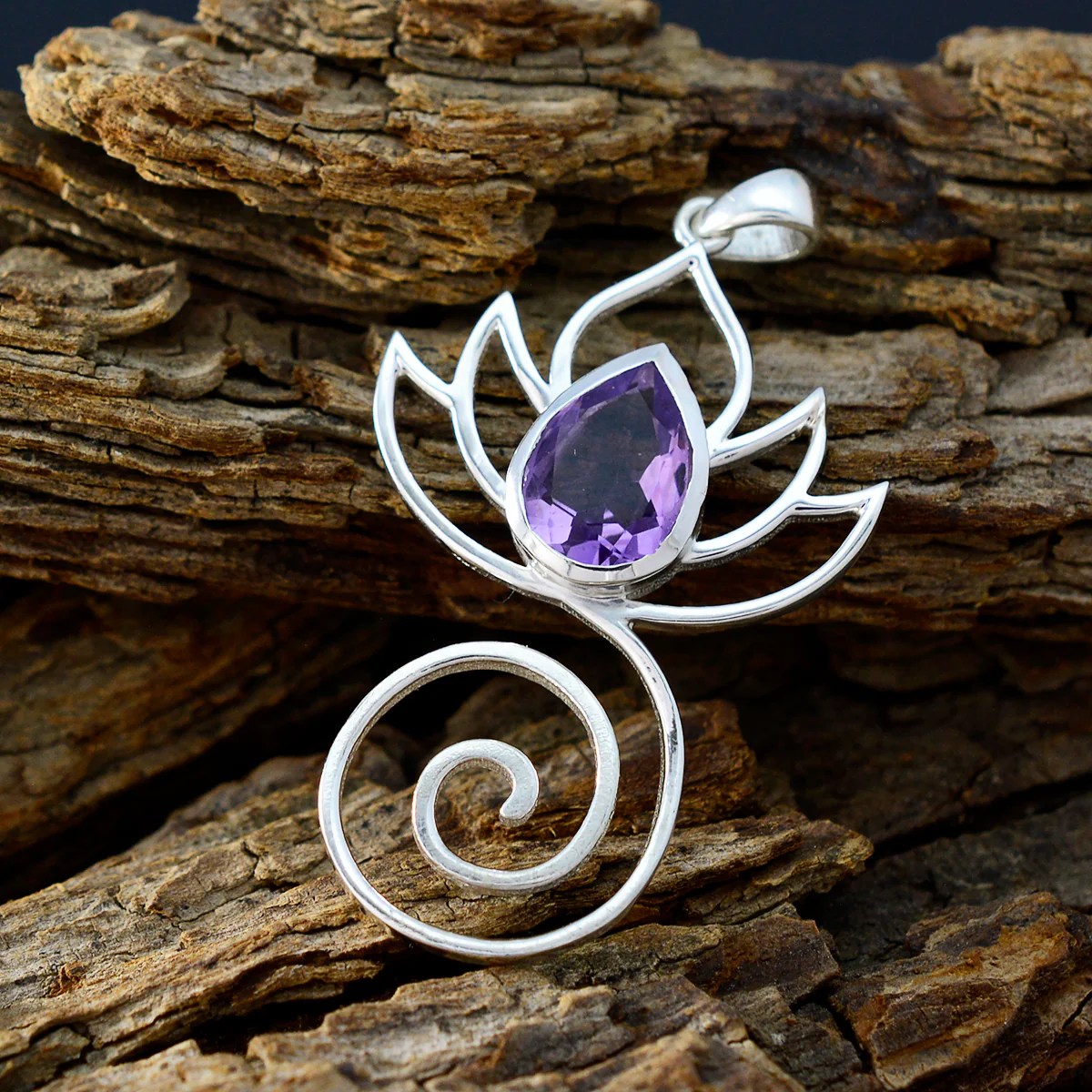 Amethyst Dainty French 92.5 Silver Solitaire Cecilia Rope-Wire Purple Pendant Jewellery - Image 2