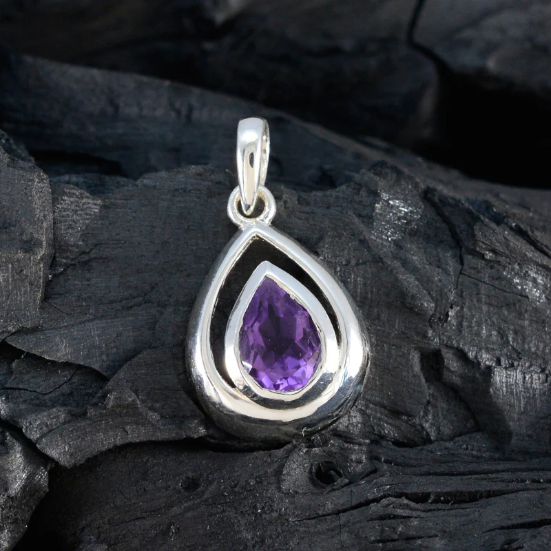 Amethyst Dainty German 925 Silver Solitaire Camilla wedding Purple Pendant Jewelry - Image 4