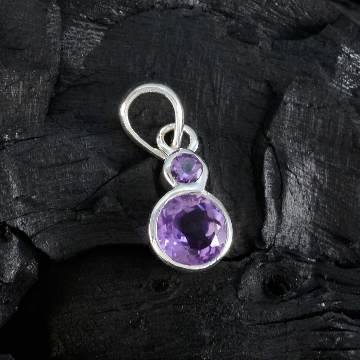 Amethyst Dainty Latin American Sterling Silver Toi et Moi Charlotte valentine Purple Pendant Jewellery - Image 3