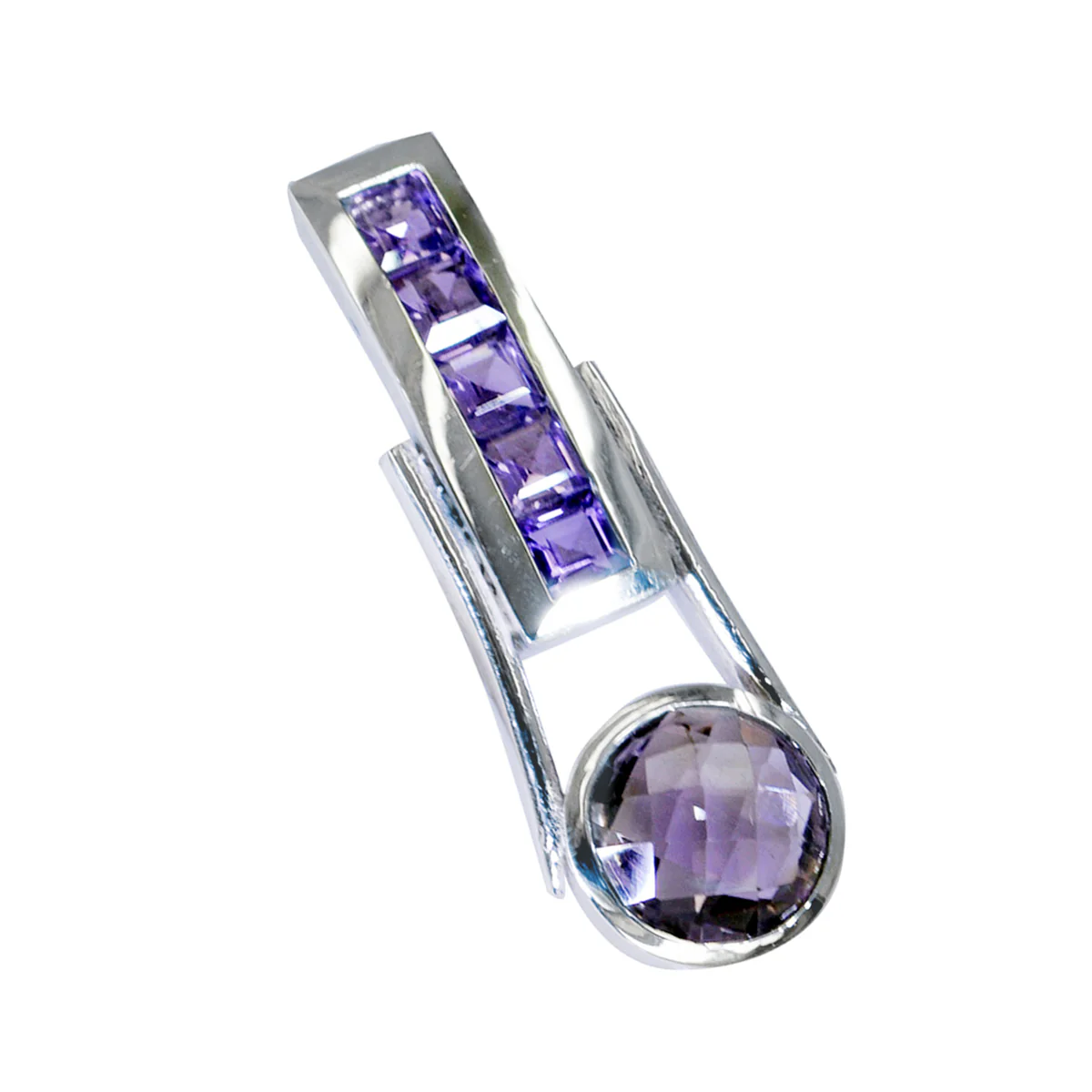 Amethyst Eye-catching Mexican Sterling Silver multiple Autumn Glamorous Purple Pendant Jewellery - Image 2