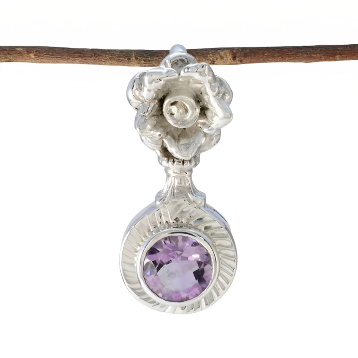Amethyst Eye-catching Spanish 92.5 Silver Solitaire Cecilia Romantic Purple Pendant Jewellery