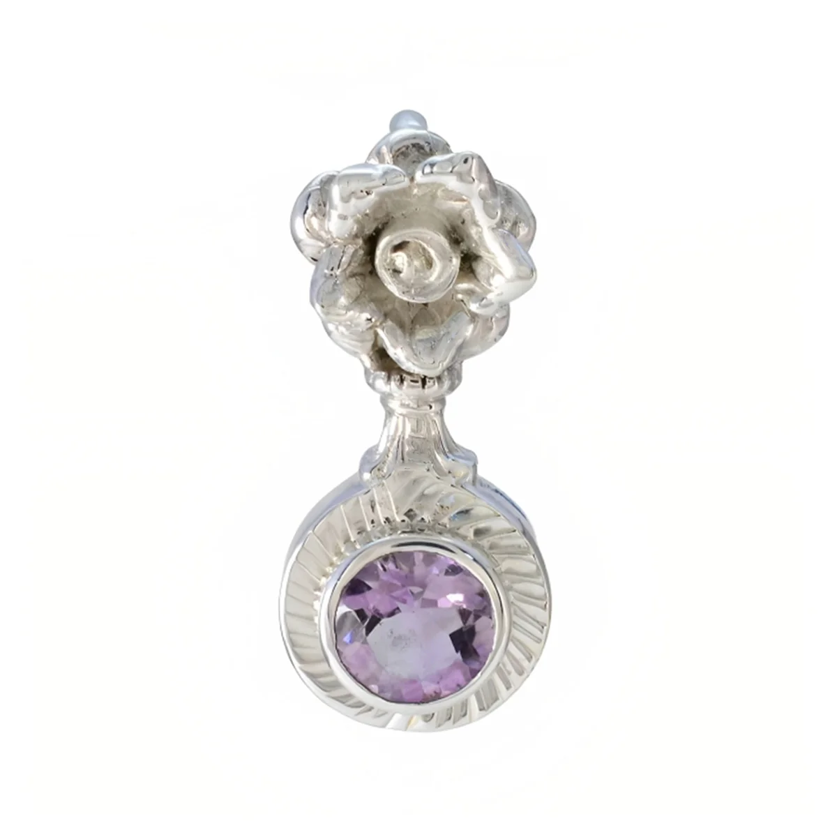 Amethyst Eye-catching Spanish 92.5 Silver Solitaire Cecilia Romantic Purple Pendant Jewellery - Image 2
