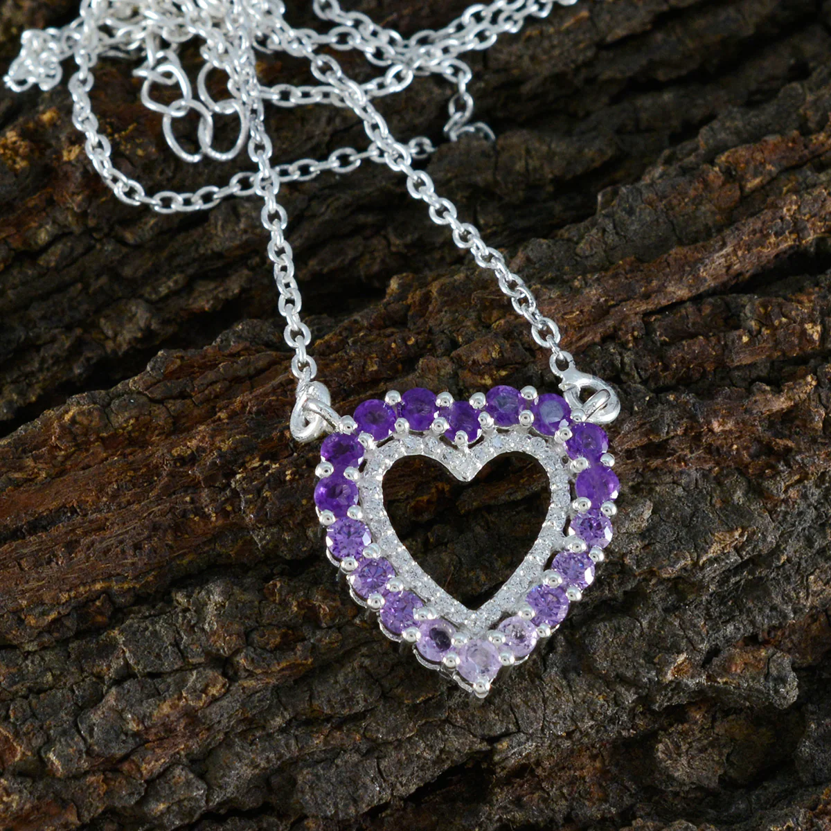 Amethyst Featherlight Australian Sterling Silver multiple Violet Sophisticated Purple Pendant Jewellery - Image 3