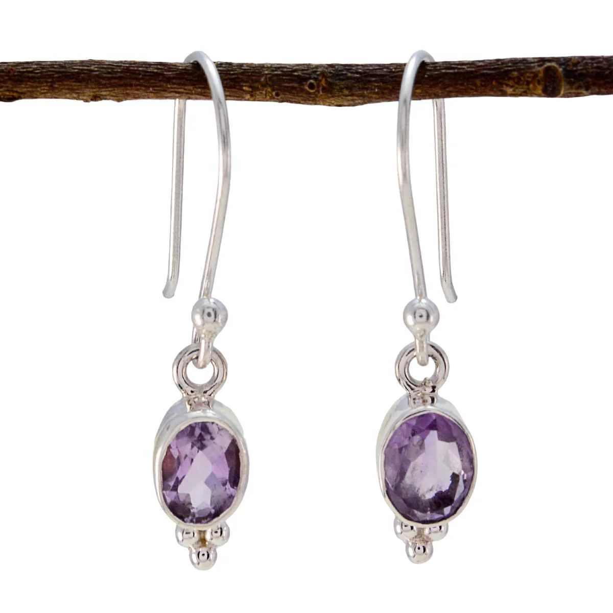 Amethyst French Chloe multiple Dangle Purple 925 Sterling Silver Earring