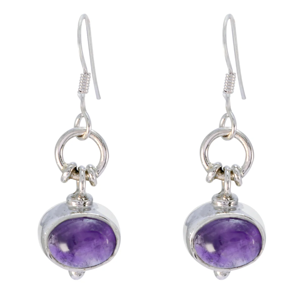 Amethyst French Luna multiple Dangle Purple 925 Silver Earring