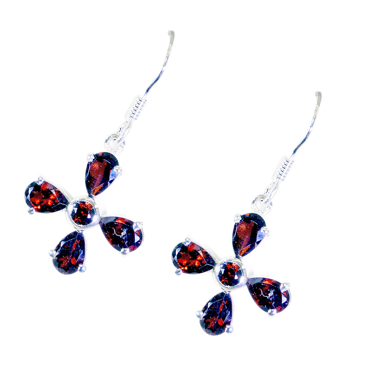 Amethyst German Xiu multiple Dangle Purple 92.5 Silver Earring - Image 2
