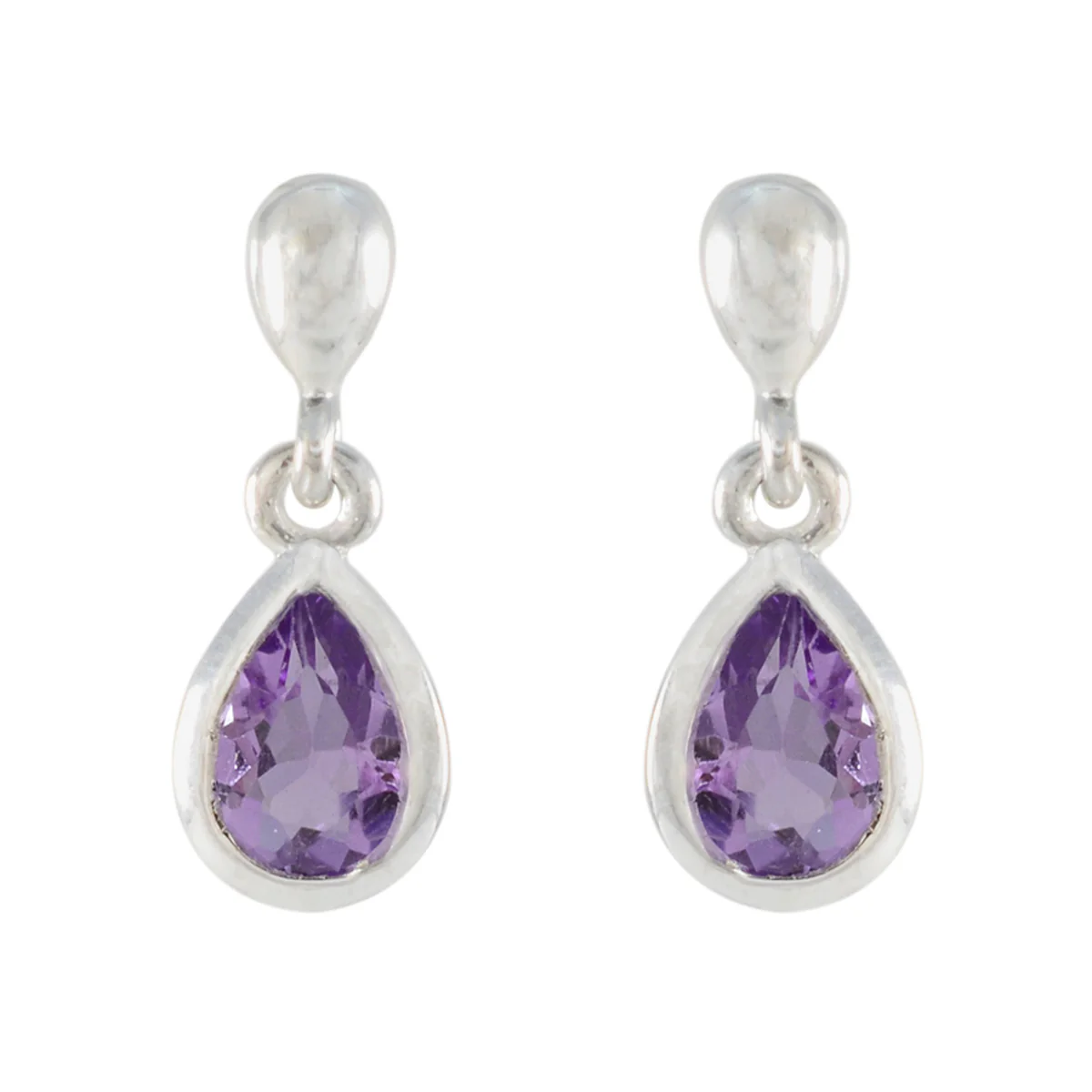 Amethyst German Yasmin Solitaire Stud Purple Sterling Silver Earring