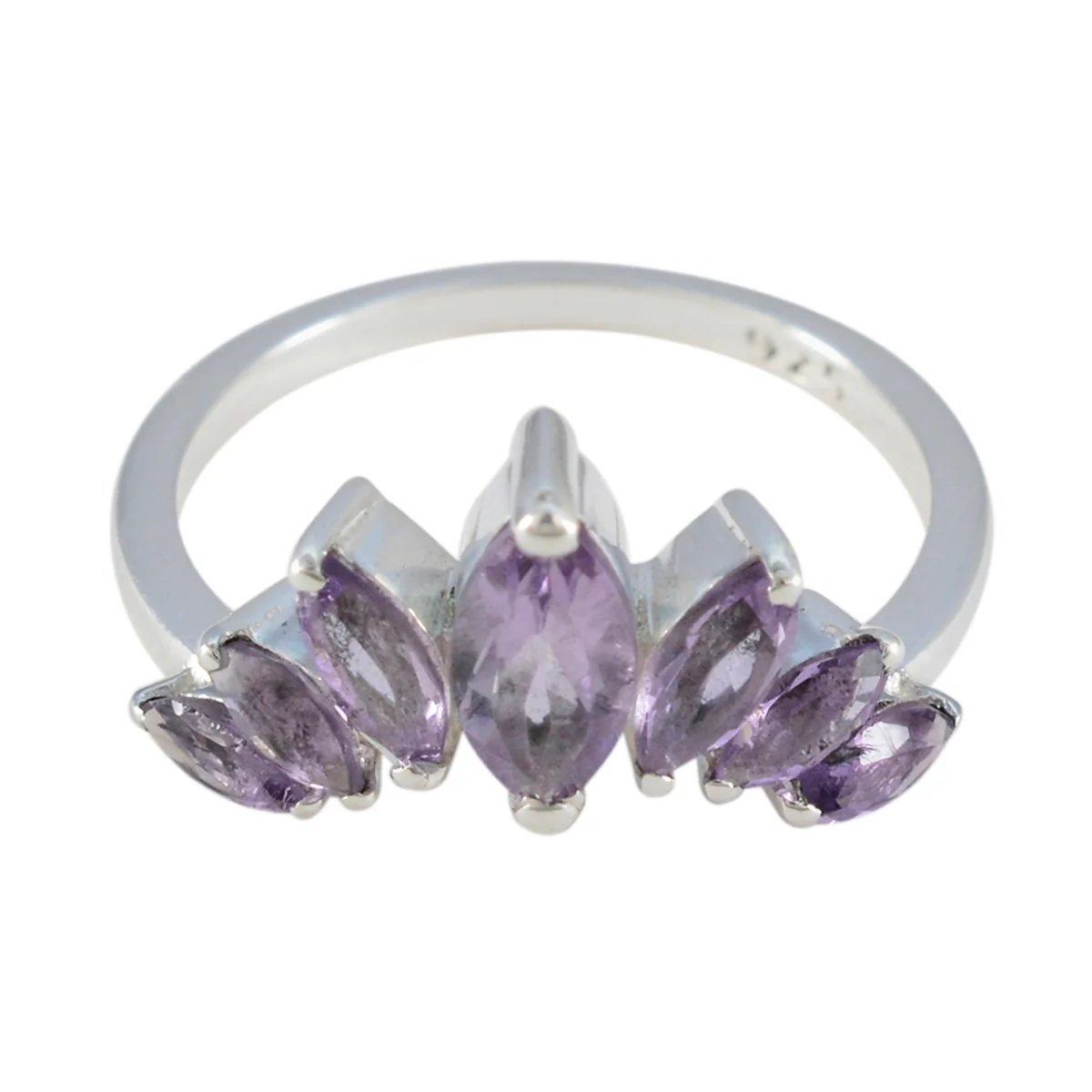 Amethyst Hepta Turkish 925 Silver Purple Gemstones Dainty crown Ring Jewellery - Image 2