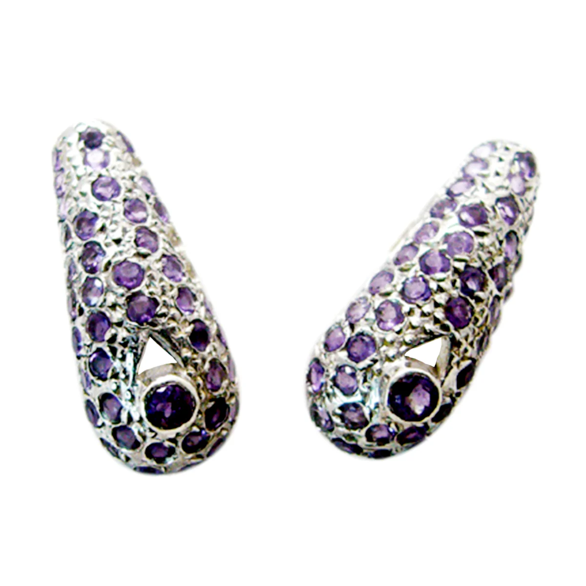 Amethyst Korean Bianca multiple Stud Purple 92.5 Silver Earring - Image 2