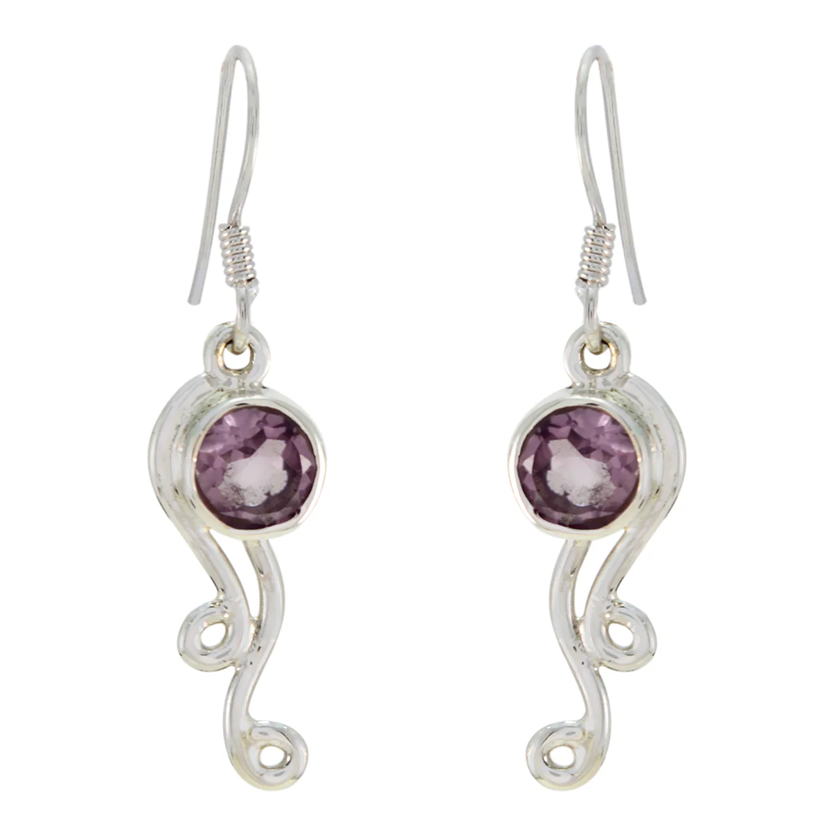 Amethyst Korean Nella multiple Dangle Purple Sterling Silver Earring