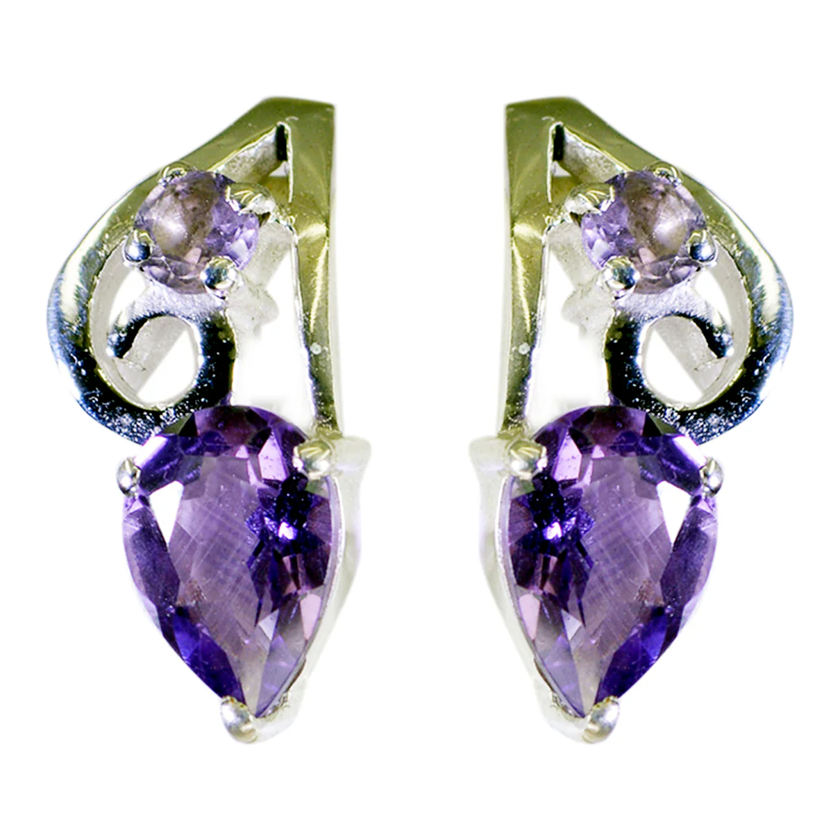 Amethyst Latin American Gabriela multiple Stud Purple 92.5 Silver Earring - Image 3