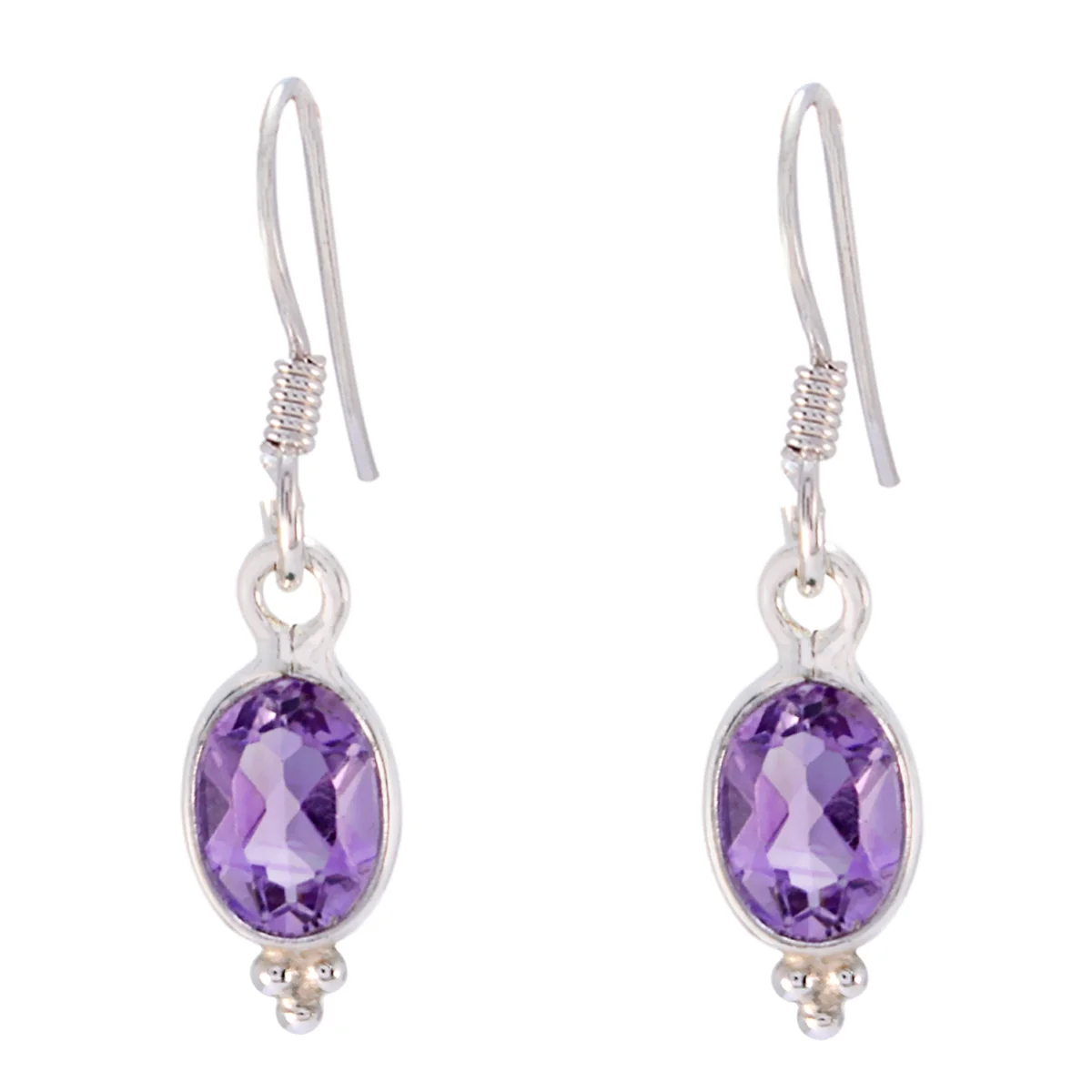 Amethyst Latin American Teresa multiple Dangle Purple Silver Earring