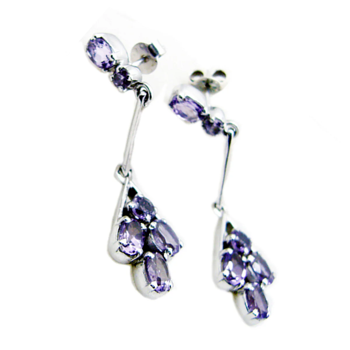 Amethyst Moroccan Agnes multiple Dangle Purple Silver Earring