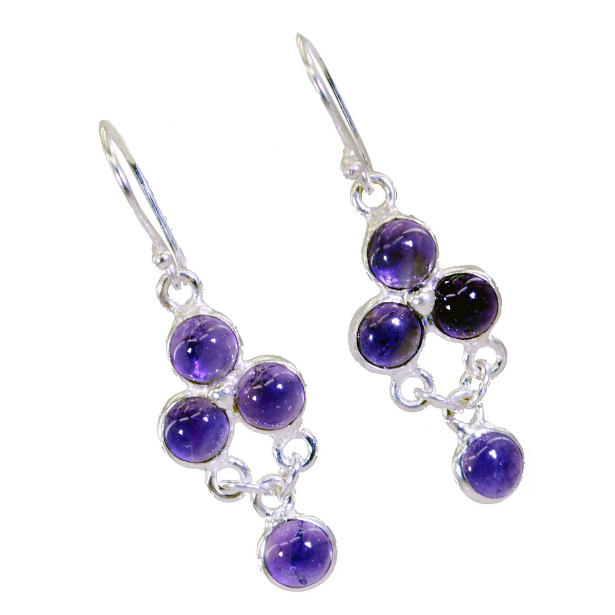 Amethyst Moroccan Haruka multiple Dangle Purple 925 Sterling Silver Earring - Image 2