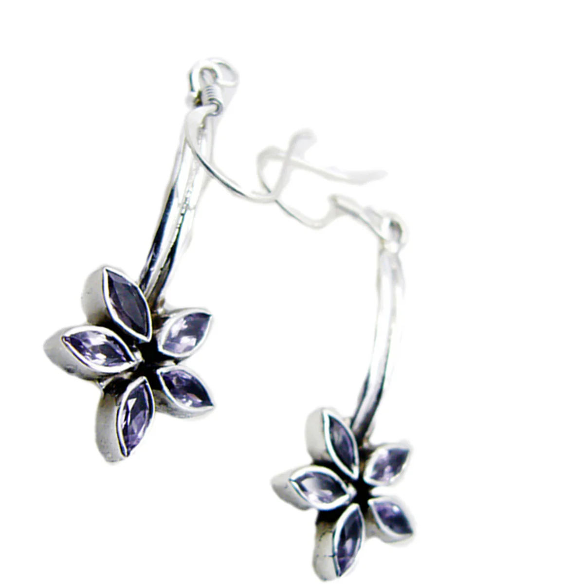 Amethyst Moroccan Teresa multiple Dangle Purple 92.5 Silver Earring - Image 2