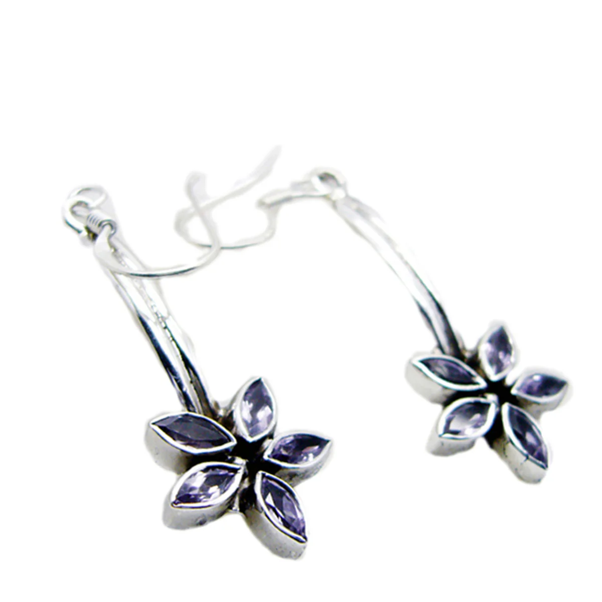Amethyst Moroccan Teresa multiple Dangle Purple 92.5 Silver Earring - Image 3
