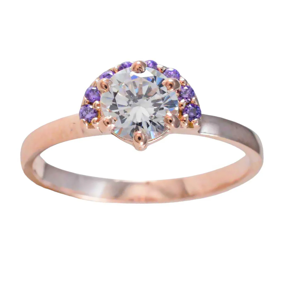 Amethyst multiple American 92.5 Silver Purple Gemstone Delicate Sophisticated Ring Jewellery - Image 3