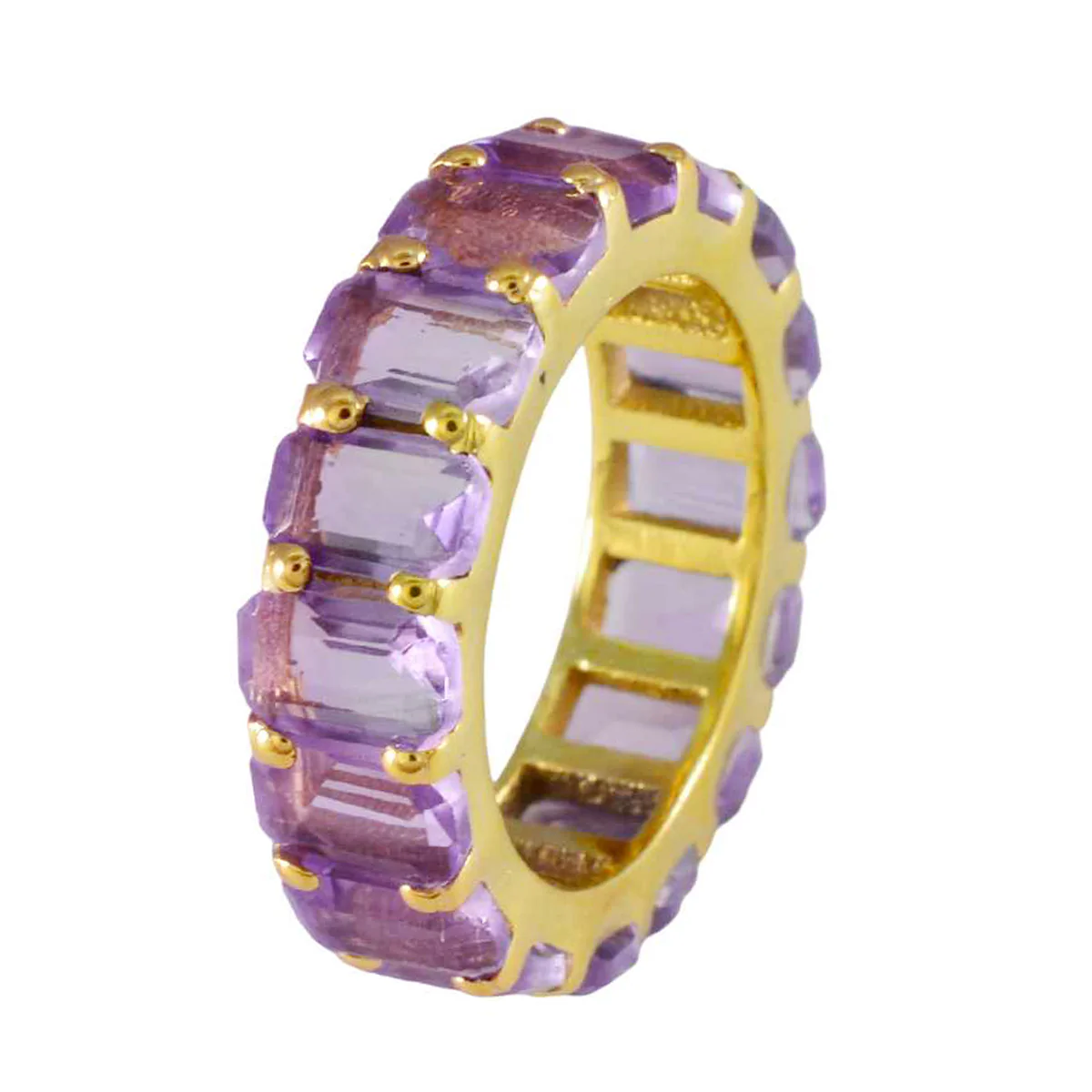 Amethyst multiple Latin American 92.5 Silver Purple Gemstones Slim Eternity Band Jewellery - Image 2