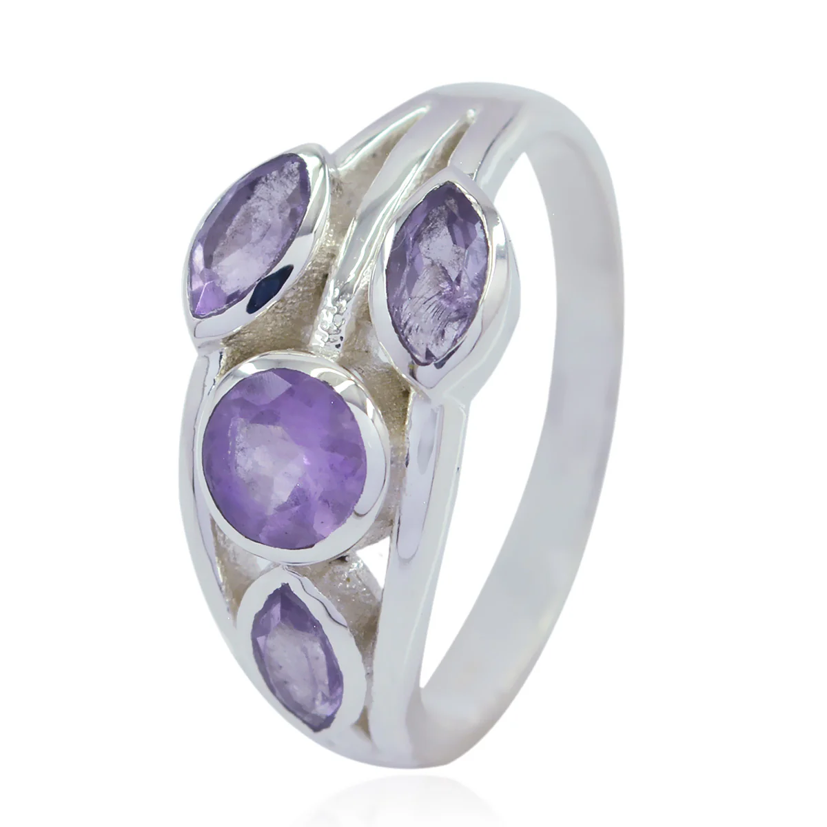 Amethyst quarter African Silver Purple Gems Slim Fairytale Ring Jewellery - Image 3