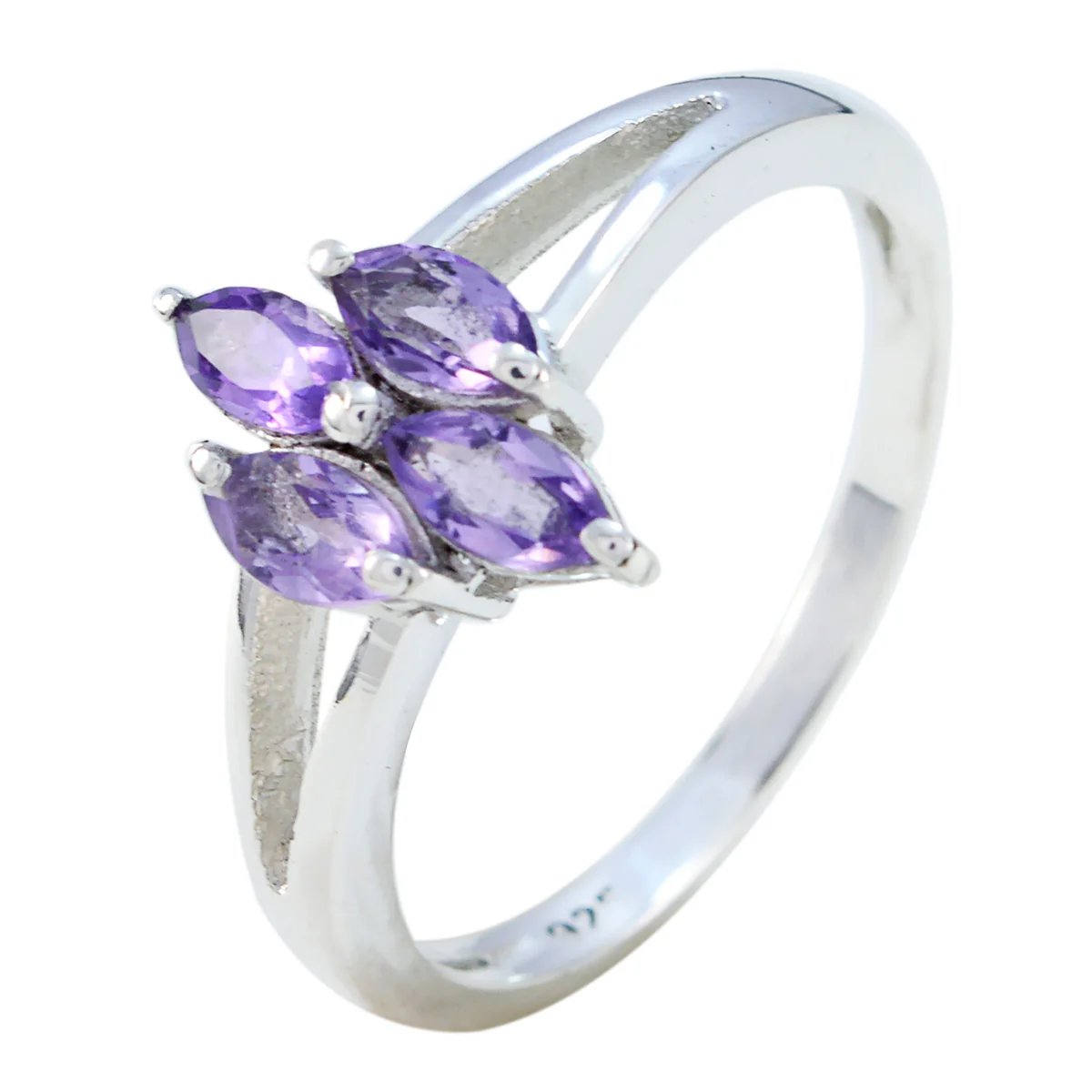 Amethyst quarter Russian 925 Sterling Silver Purple Gemstone Tiny Artisan Ring Jewellery - Image 2