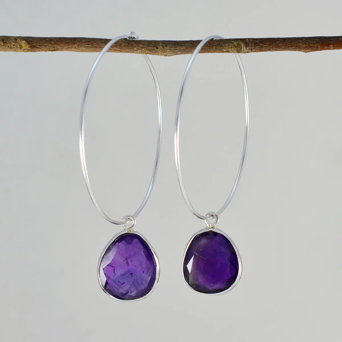 Amethyst Russian Eleanor multiple Dangle Purple 925 Silver Earring - Image 2