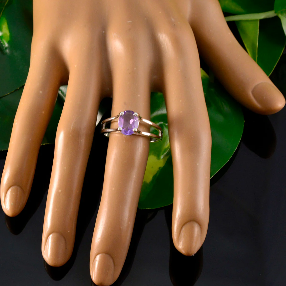 Amethyst Solitaire African 925 Sterling Silver Purple Gemstone Slim Boho Ring Jewelry - Image 5