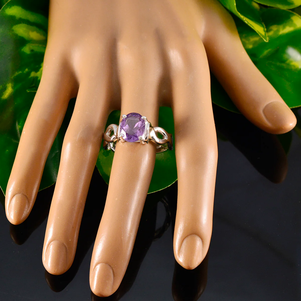 Amethyst Solitaire African 925 Sterling Silver Purple Gemstone Versatile Retro Ring Jewelry - Image 5