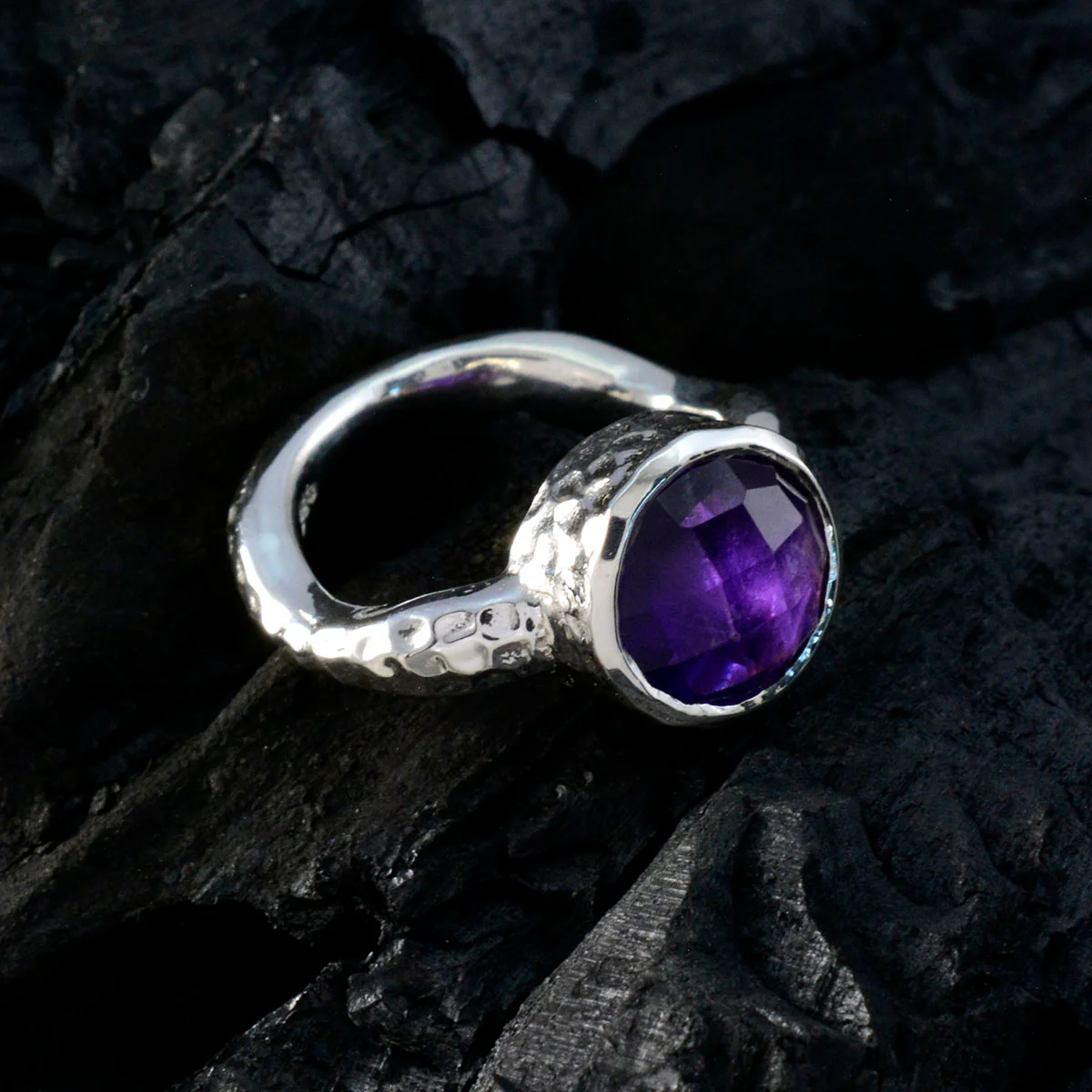 Amethyst Solitaire Egyptian 925 Silver Purple Gemstone Versatile Luxurious Ring Jewellery - Image 4