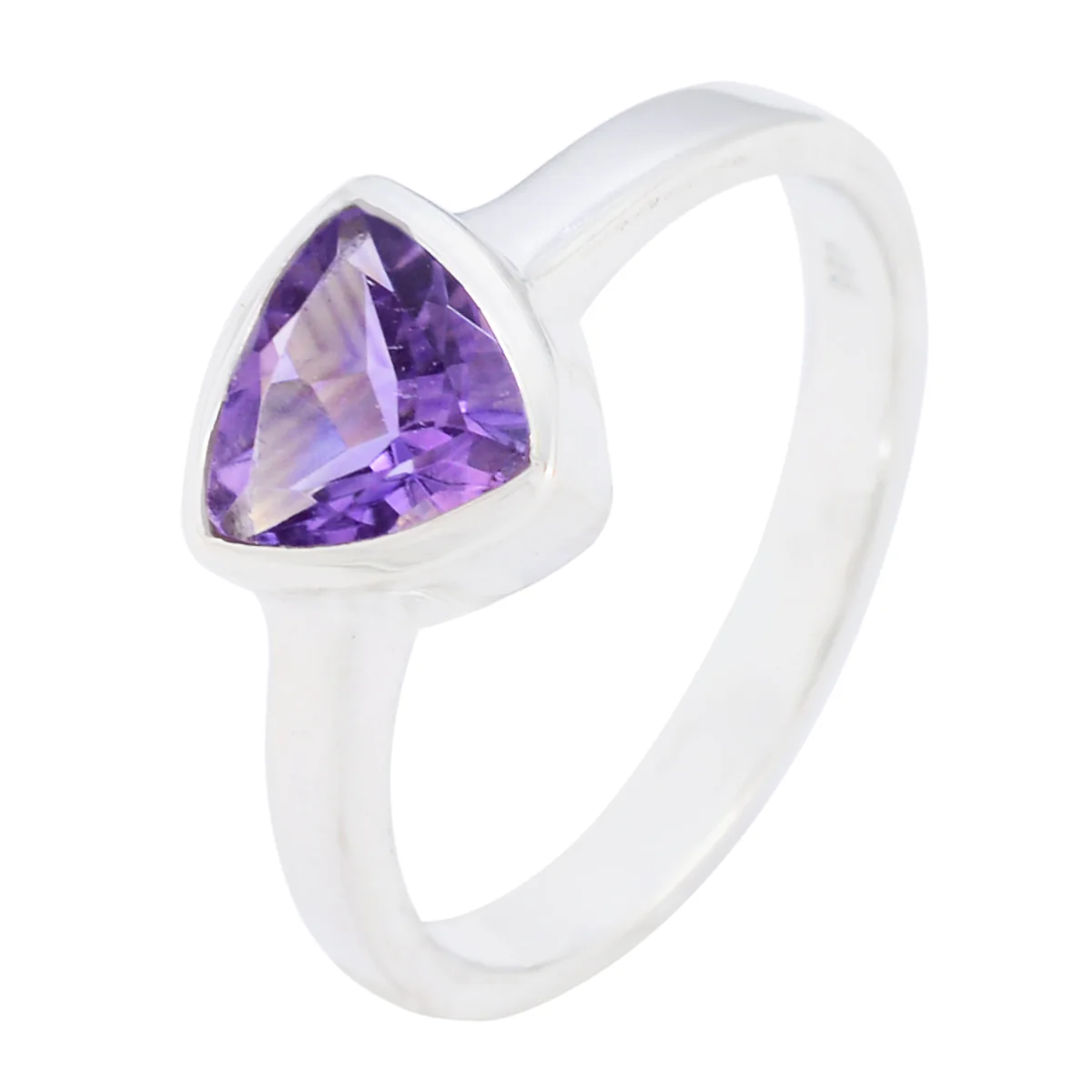 Amethyst Solitaire Egyptian Silver Purple Gemstones Delicate Geometric Ring Jewellery - Image 2