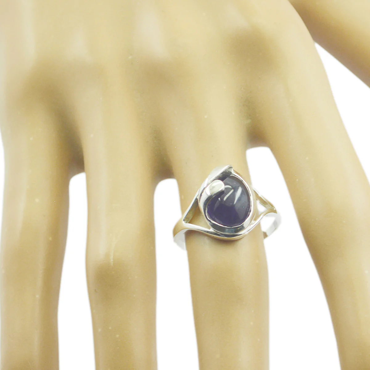 Amethyst Solitaire French 925 Silver Purple Gemstones Slim Cultural Ring Jewellery - Image 3
