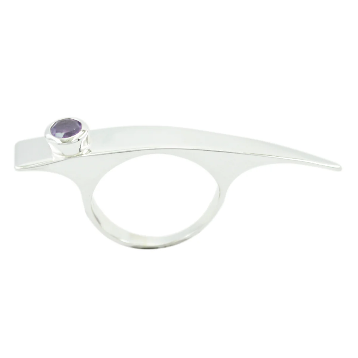 Amethyst Solitaire Indian 925 Sterling Silver Purple Gems Versatile Fairytale Ring Jewelry - Image 3