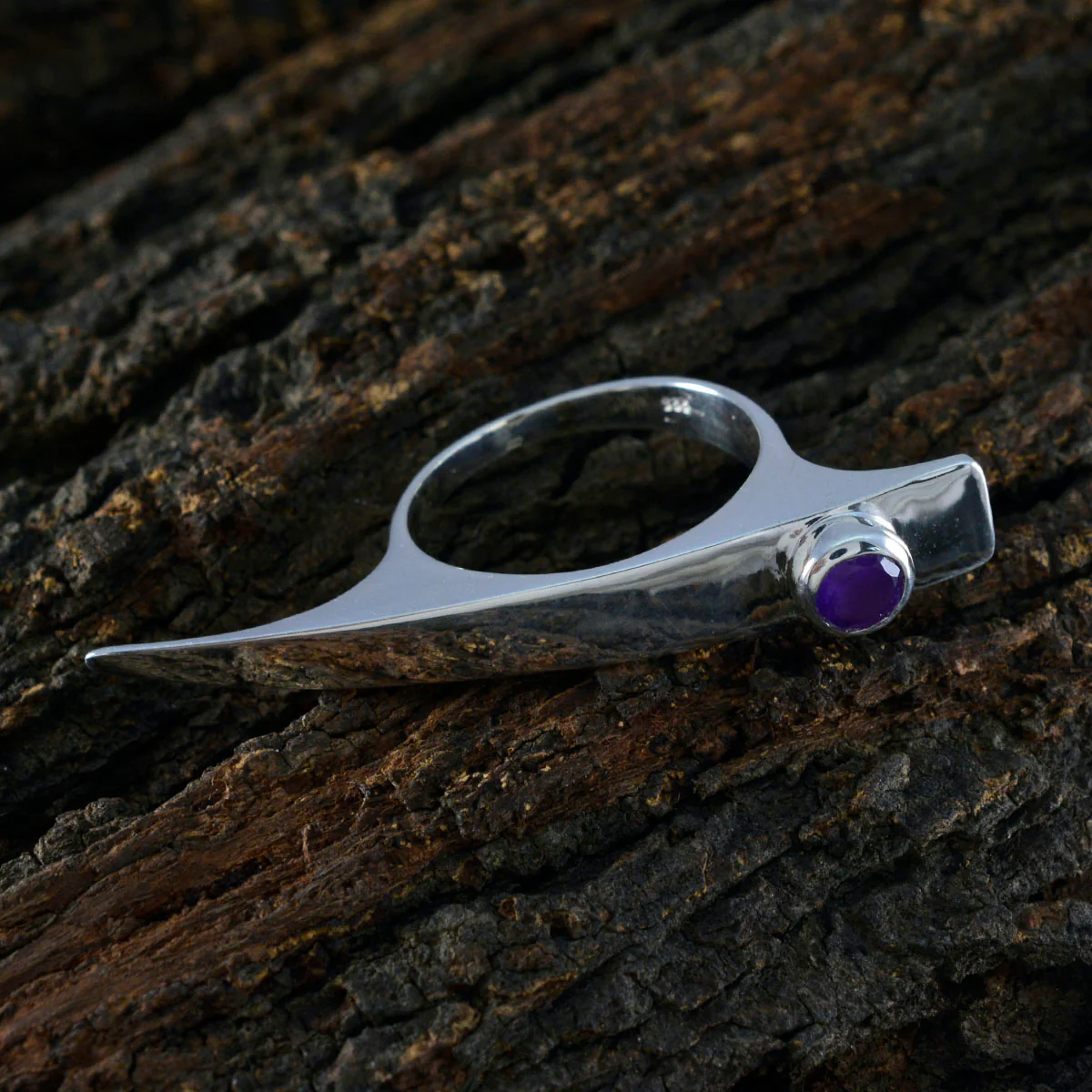 Amethyst Solitaire Indian 925 Sterling Silver Purple Gems Versatile Fairytale Ring Jewelry - Image 4