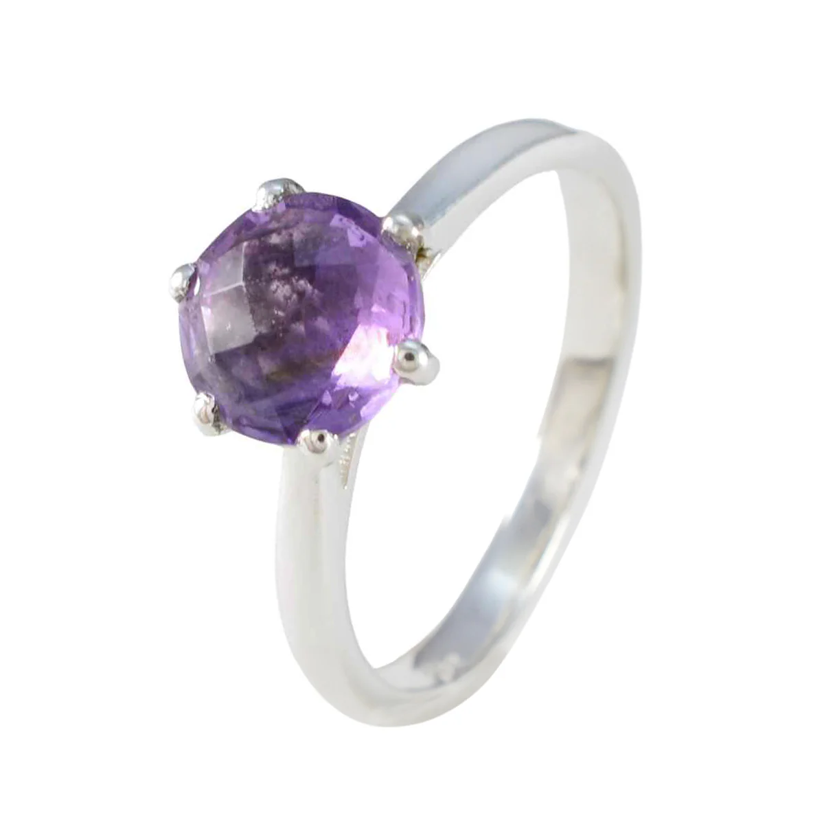 Amethyst Solitaire Japanese 92.5 Silver Purple Gems Dainty Modern Ring Jewelry - Image 2