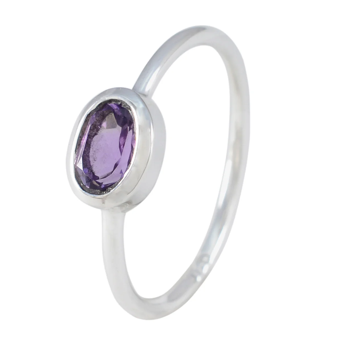 Amethyst Solitaire Japanese Silver Purple Gemstones Elegant  Romantic Ring Jewelry - Image 2